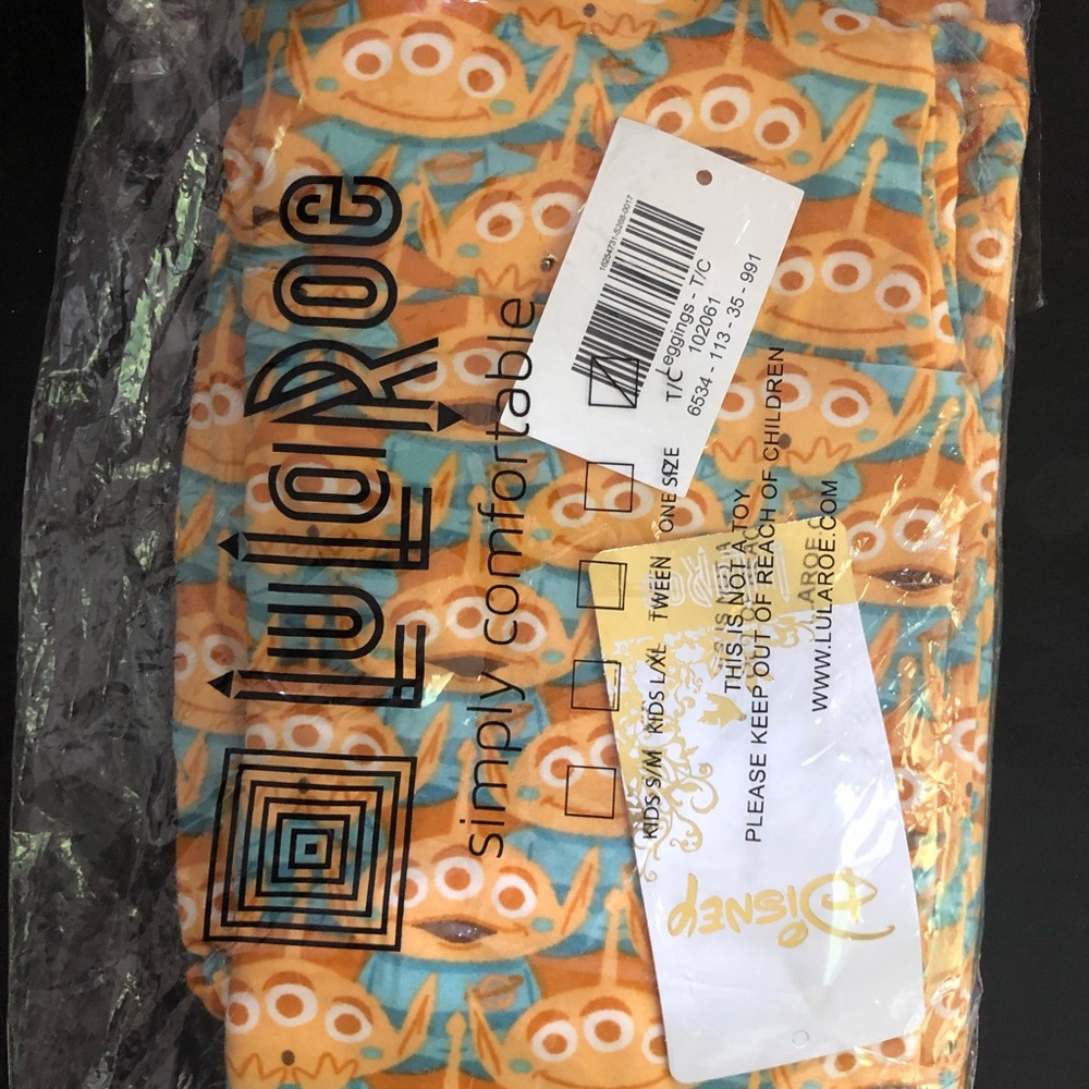 BNIP Lularoe TC leggings Toy Story Aliens